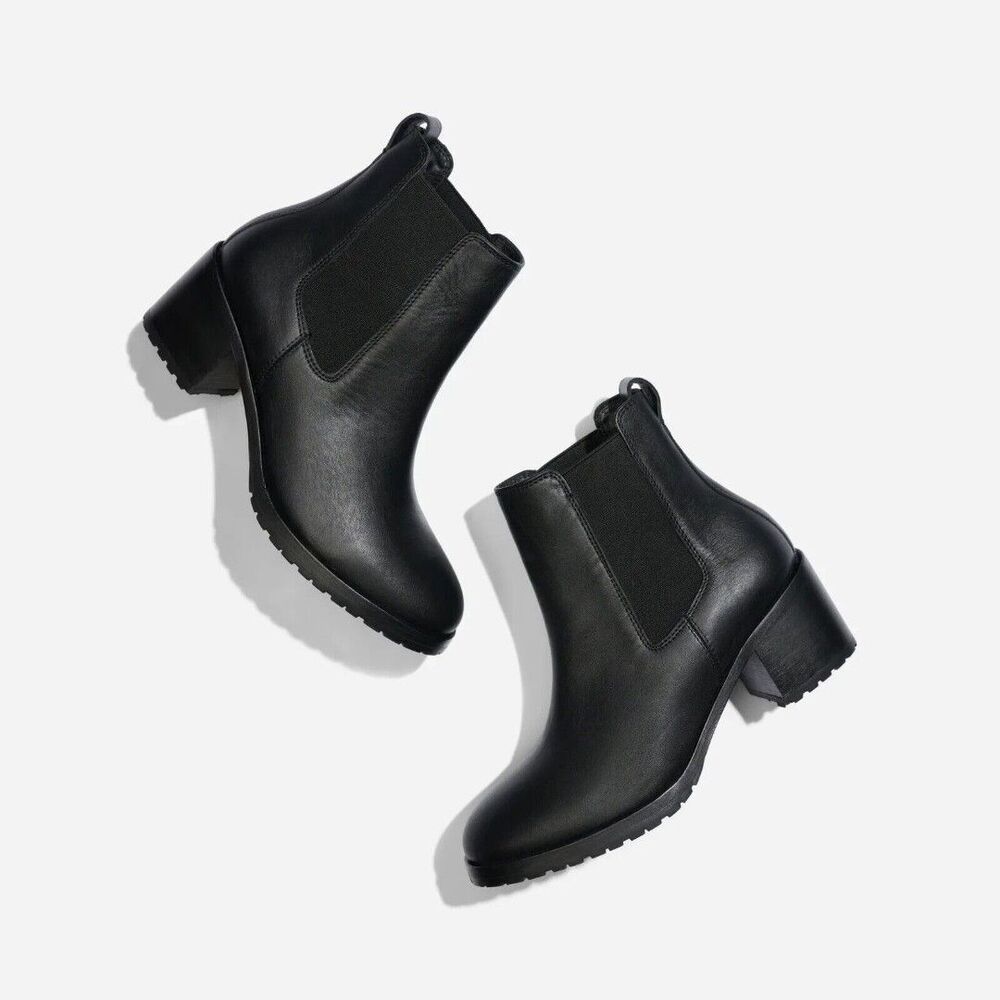 Nisolo Women's Ana Go To Heeled Chelsea Boot Black Size 9 NWOB $250